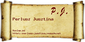Perlusz Jusztina névjegykártya